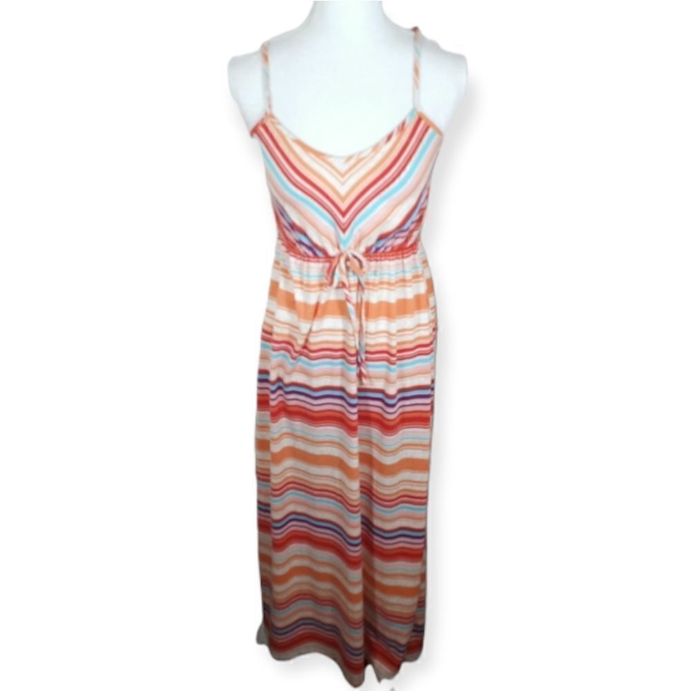MOSSIMO MULTICOLOR STRIPED MAXI DRESS SZ.XS EUC